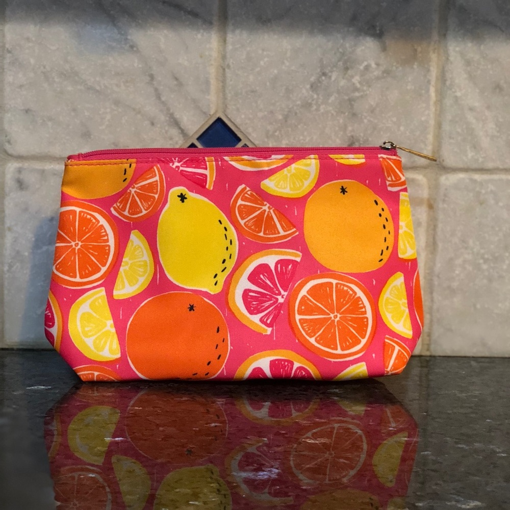 Clinique  Make Up Cosmetic Bag Large Fruit Print